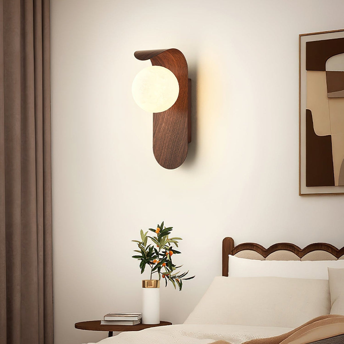 Penbrook | Wood and Frosted Glass Wall Light