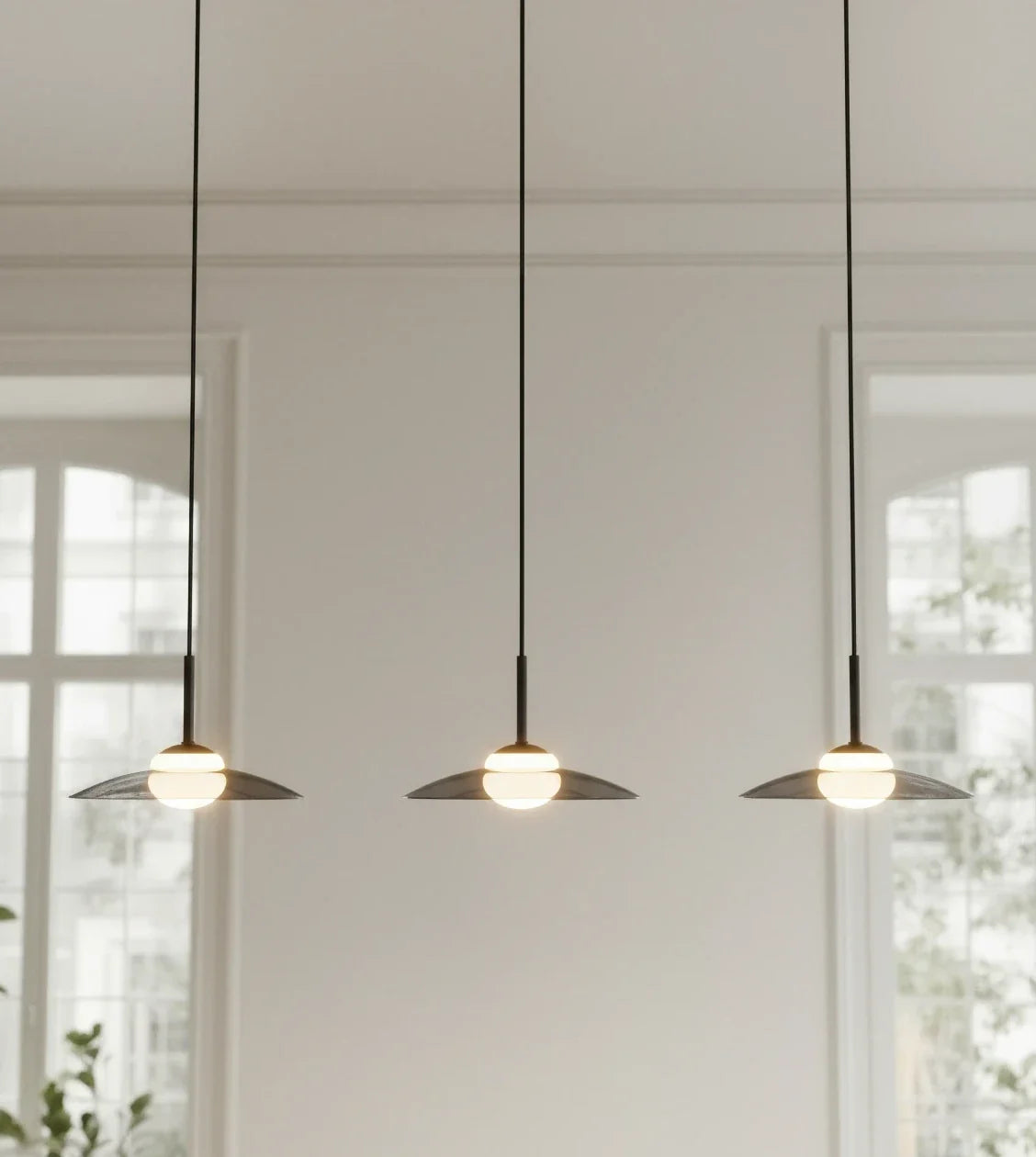 Ophelis | Three-Light Pendant with Smoked Glass Shades