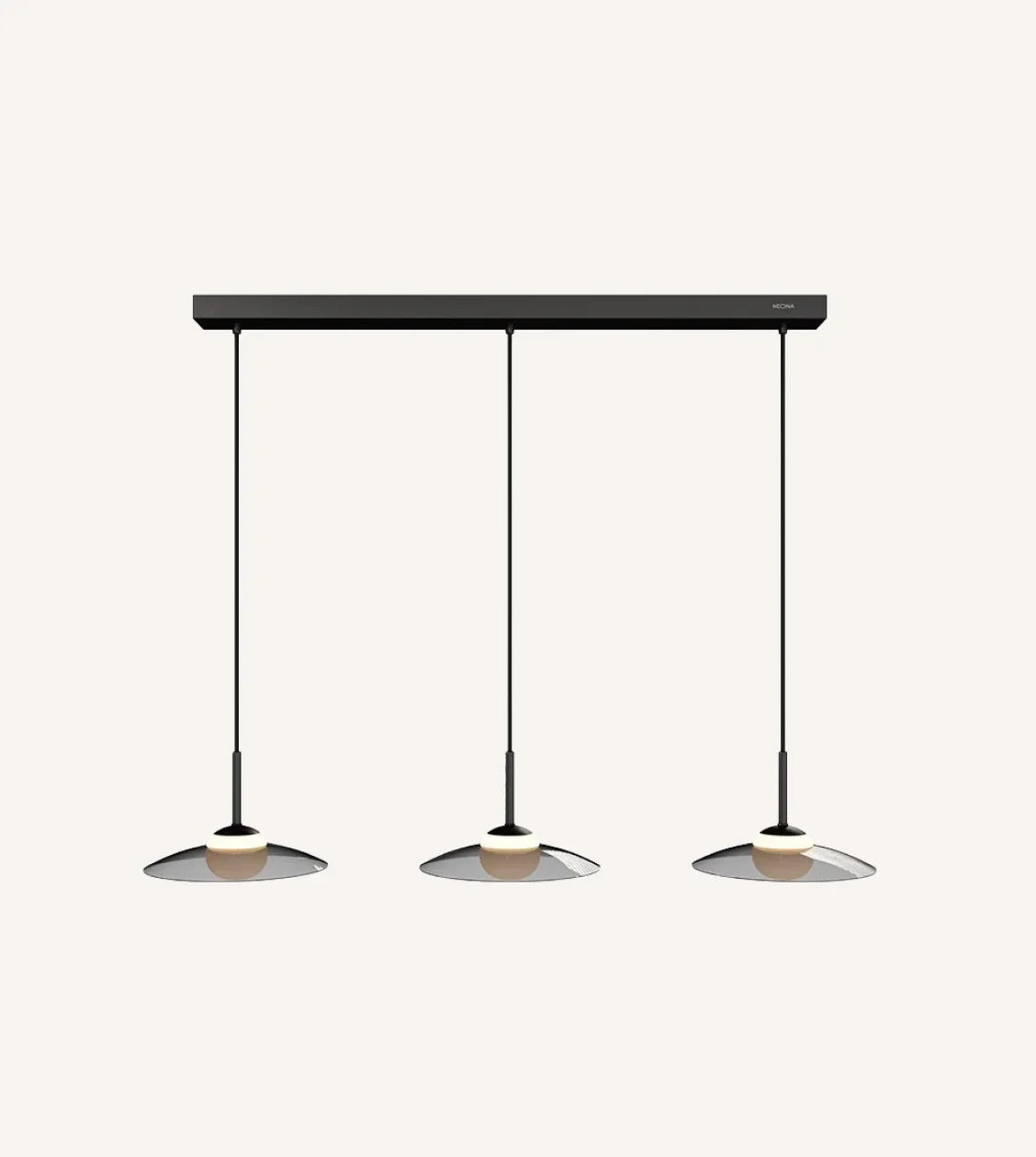 Ophelis | Three-Light Pendant with Smoked Glass Shades