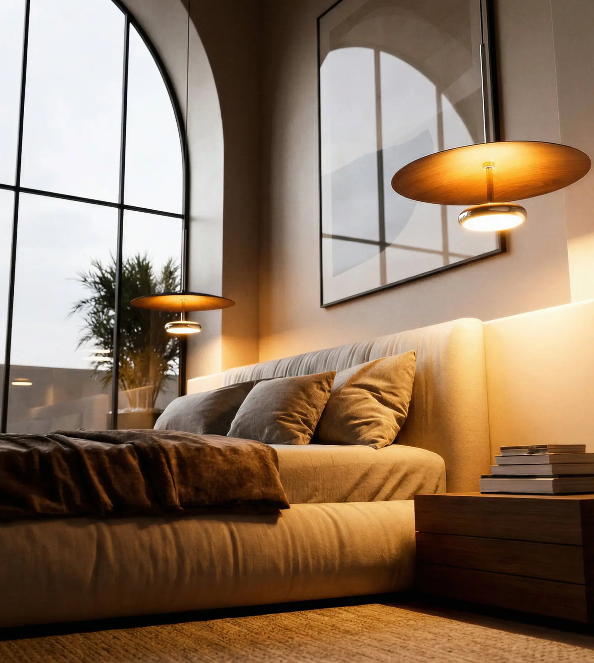 Wrenley | LED Pendant Light with Walnut Finish