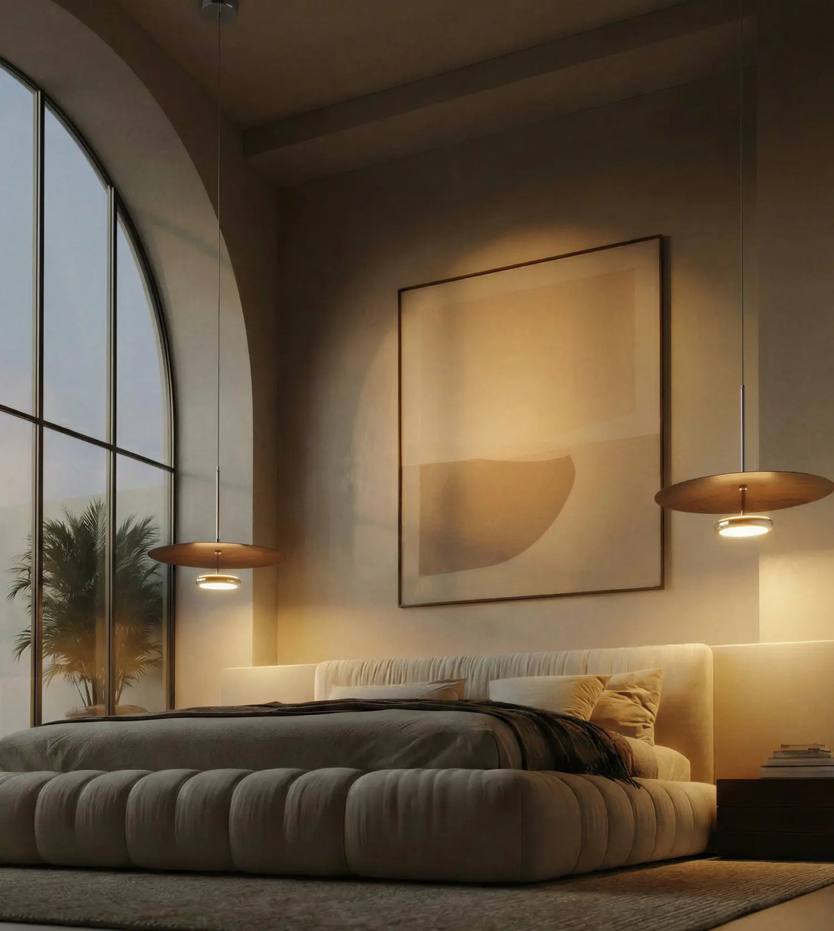 Wrenley | LED Pendant Light with Walnut Finish