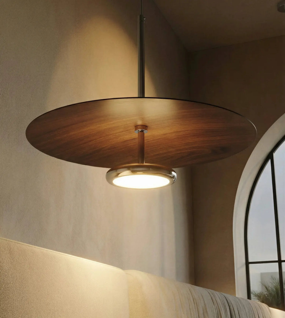 Wrenley | LED Pendant Light with Walnut Finish