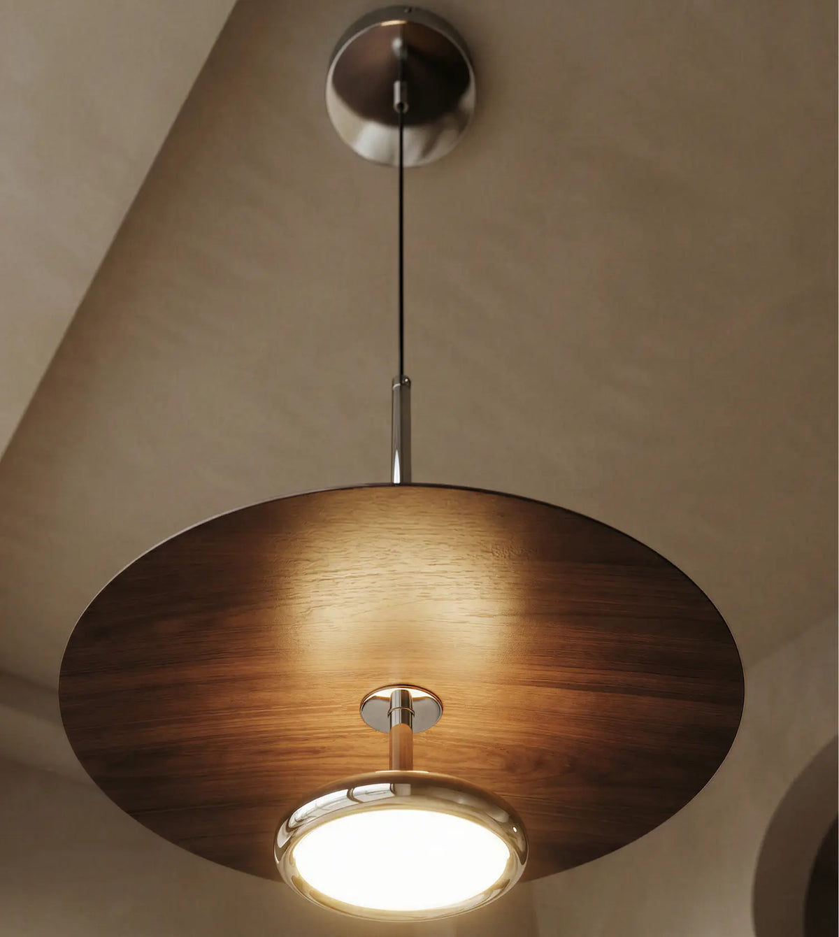 Wrenley | LED Pendant Light with Walnut Finish