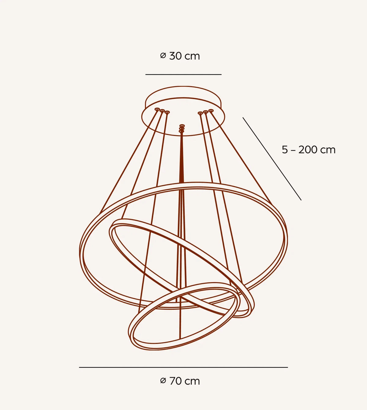 Reed | LED Pendant Light with Adjustable Rings