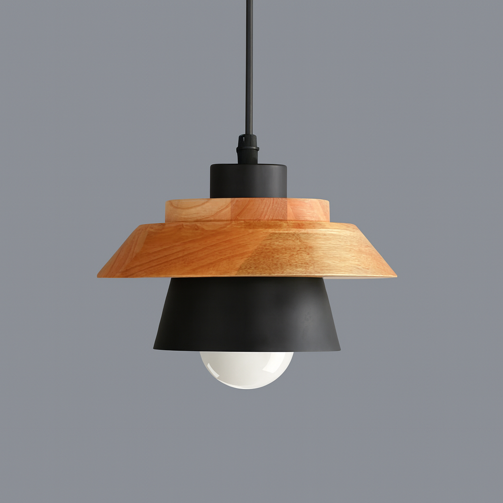 Oriel | Nordic Pendant Light with Wood and Metal