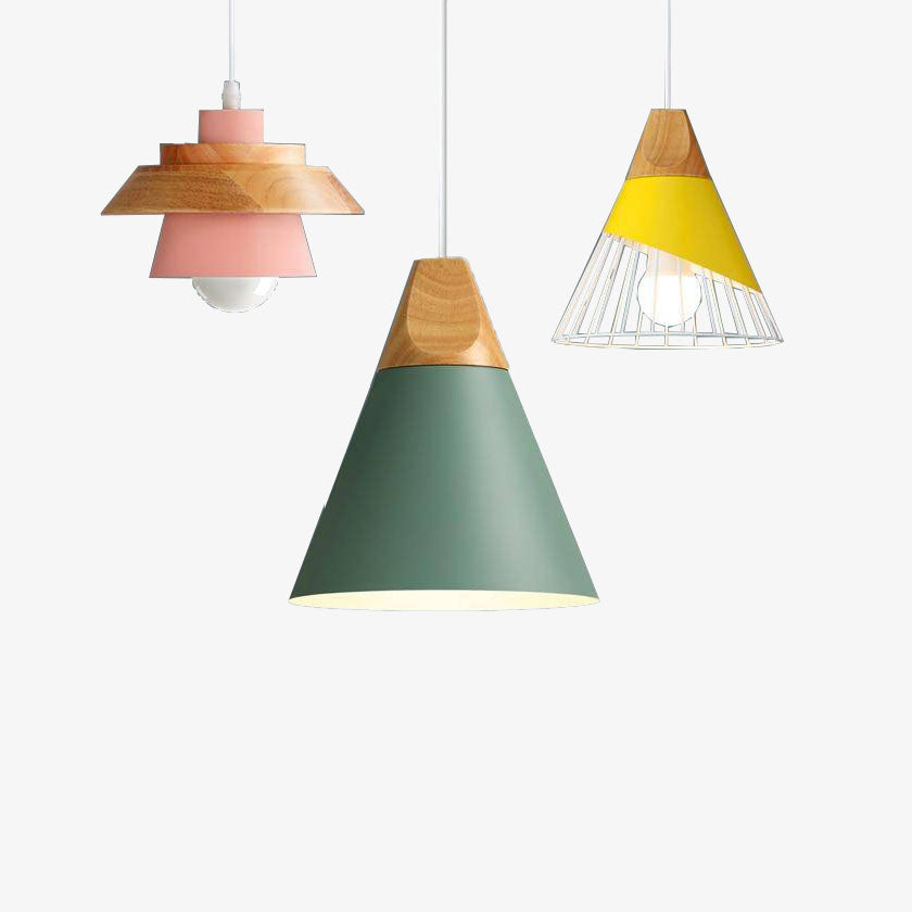 Oriel | Nordic Pendant Light with Wood and Metal