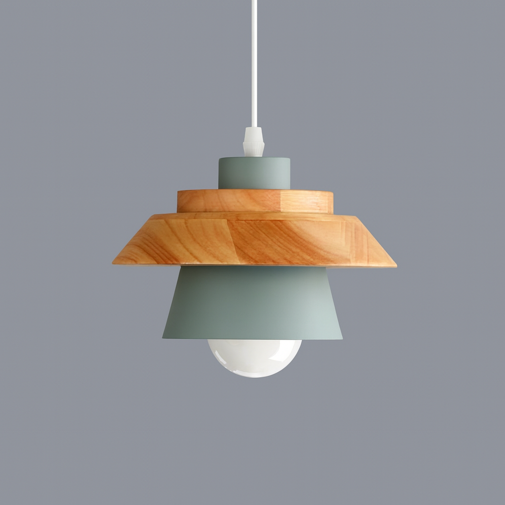 Oriel | Nordic Pendant Light with Wood and Metal