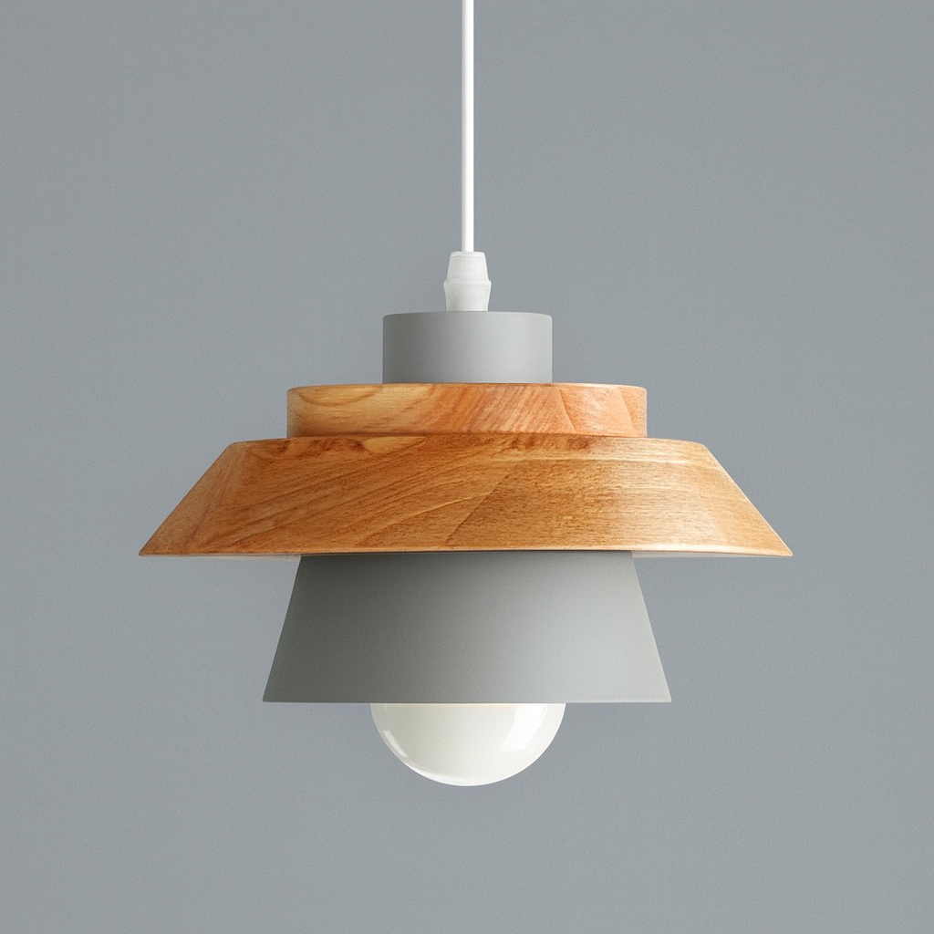 Oriel | Nordic Pendant Light with Wood and Metal