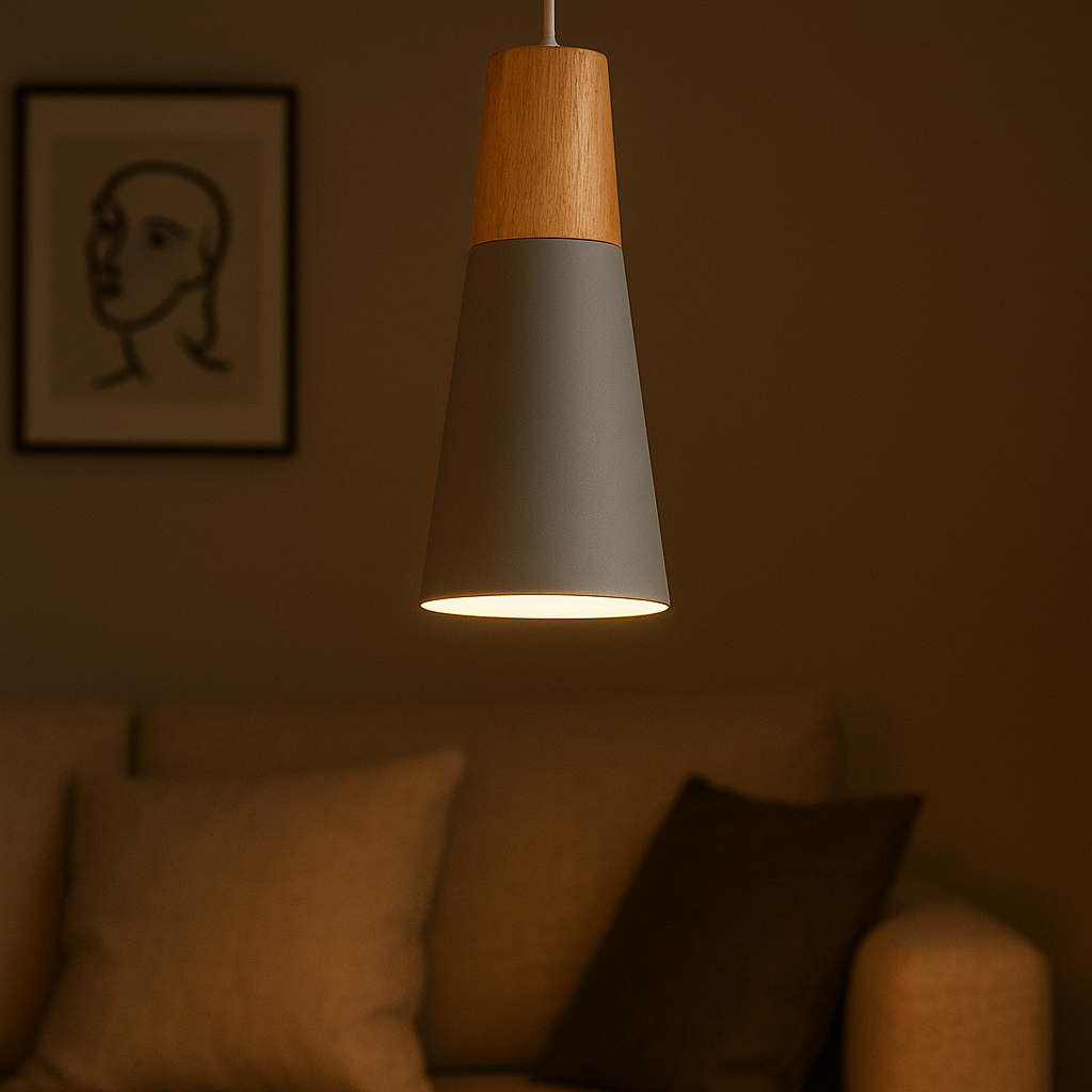 Oriel | Nordic Pendant Light with Wood and Metal