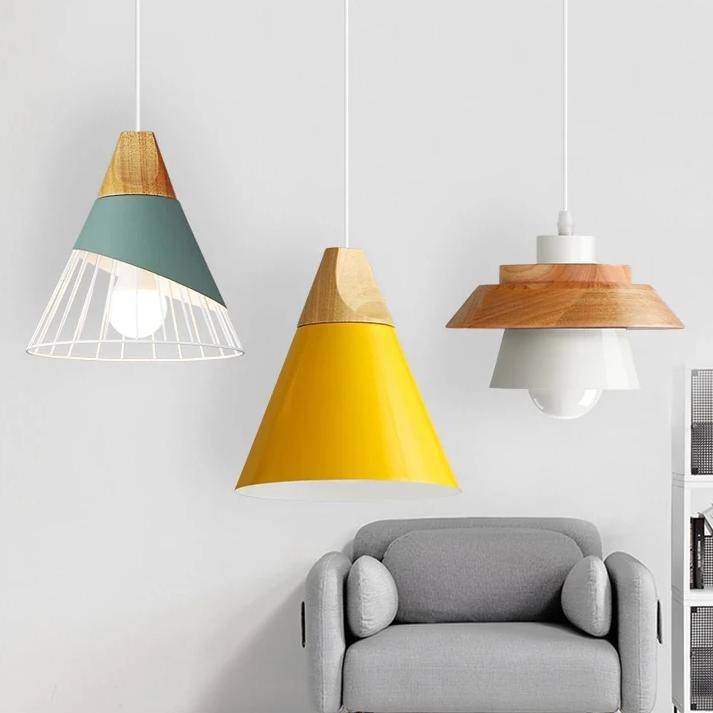 Oriel | Nordic Pendant Light with Wood and Metal