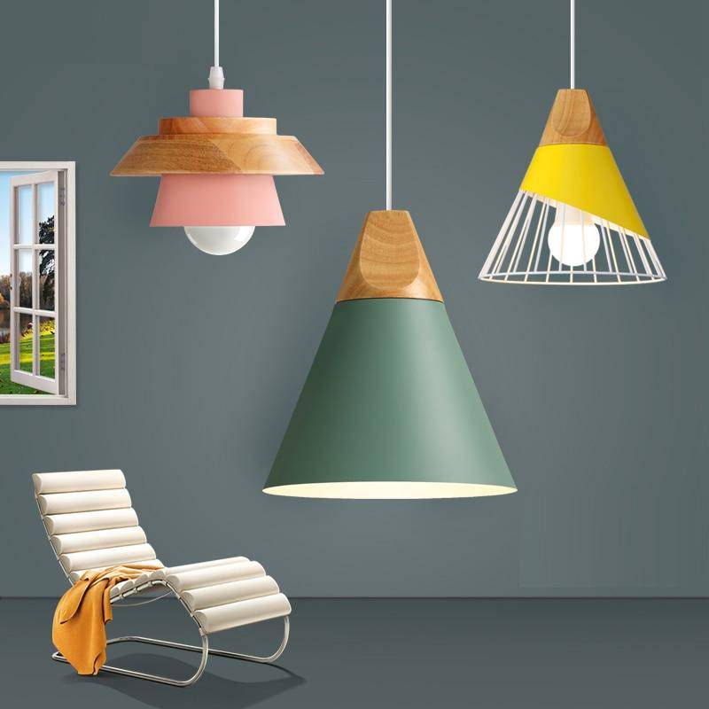 Oriel | Nordic Pendant Light with Wood and Metal