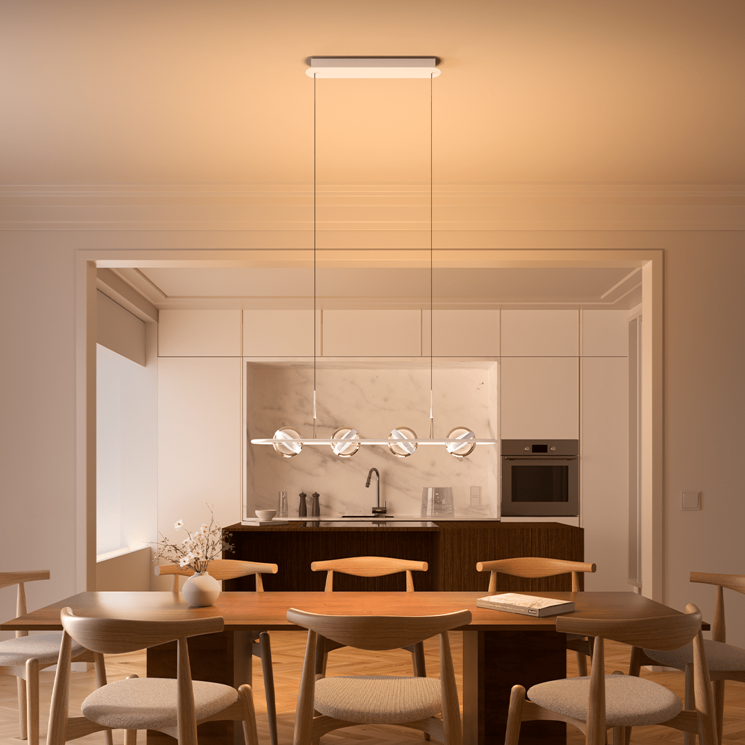 Lyrath | Four-Light Pendant Fixture with Glass Spheres