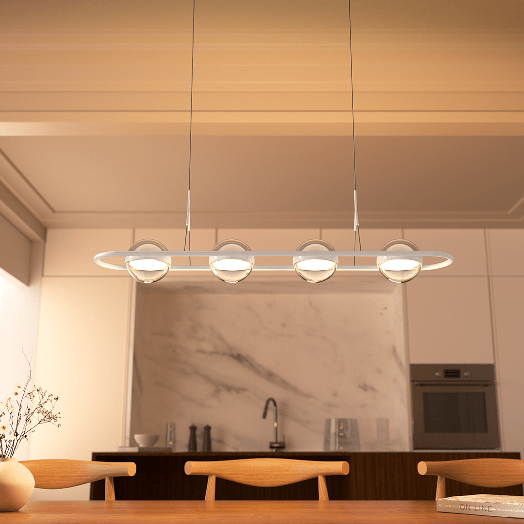 Lyrath | Four-Light Pendant Fixture with Glass Spheres