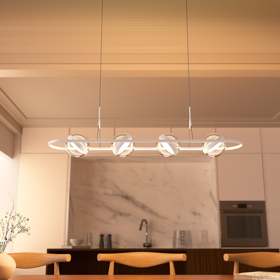 Lyrath | Four-Light Pendant Fixture with Glass Spheres