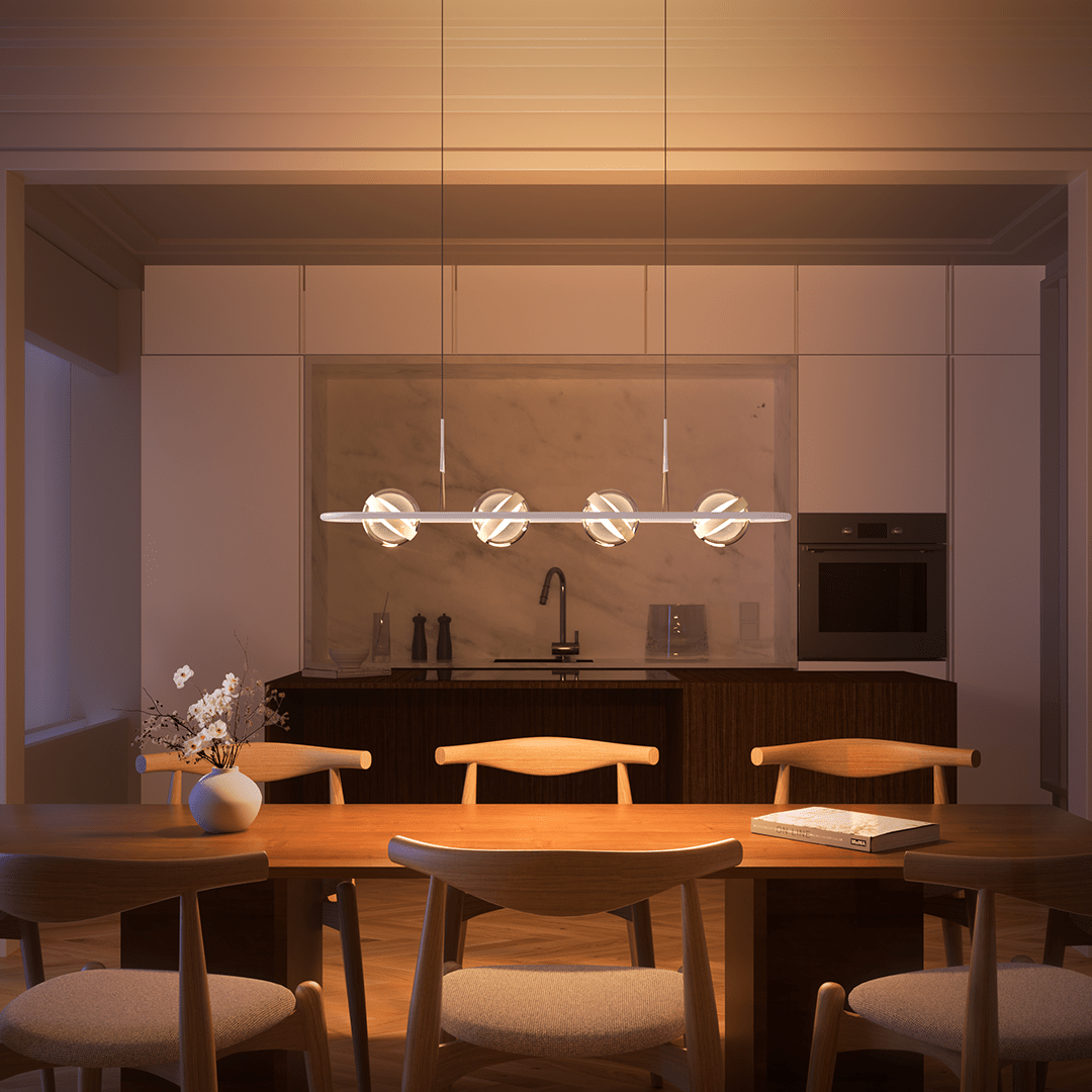 Lyrath | Four-Light Pendant Fixture with Glass Spheres