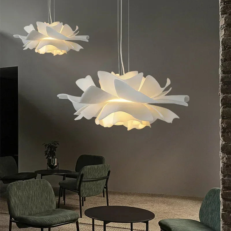 Florabelle | White Lotus Flower Pendant Light