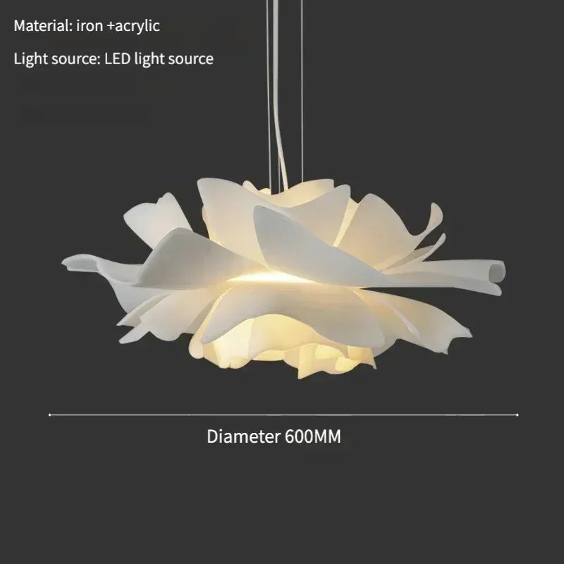 Florabelle | White Lotus Flower Pendant Light