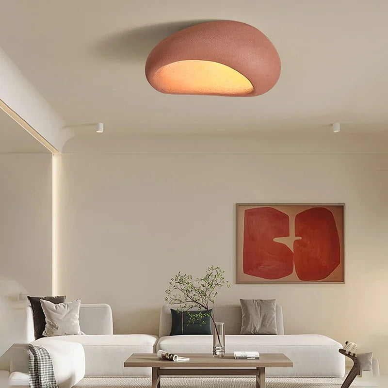 Perry | Ceiling Light with Organic Stone-Effect Shade