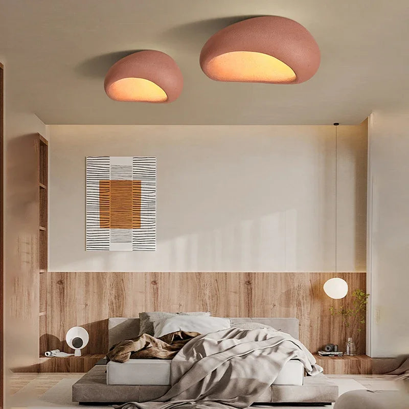 Perry | Ceiling Light with Organic Stone-Effect Shade