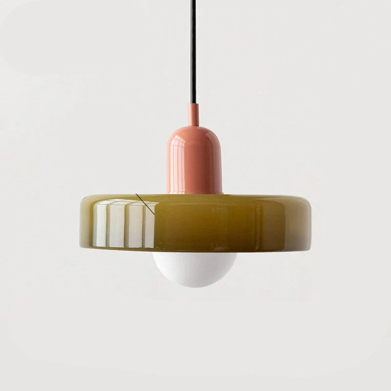 Lucienne | Glass Pendant Light with Coloured Shade