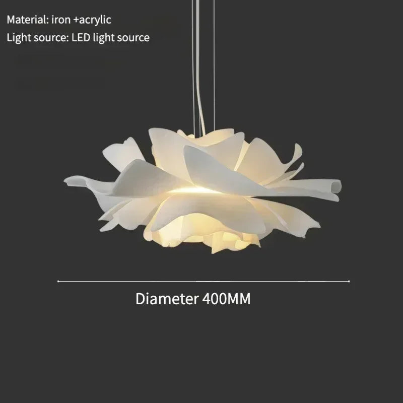 Florabelle | White Lotus Flower Pendant Light