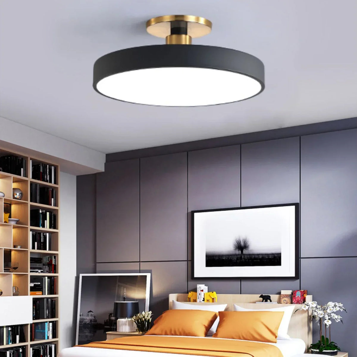 Wynlow | Round LED Ceiling Light with Gold Accent
