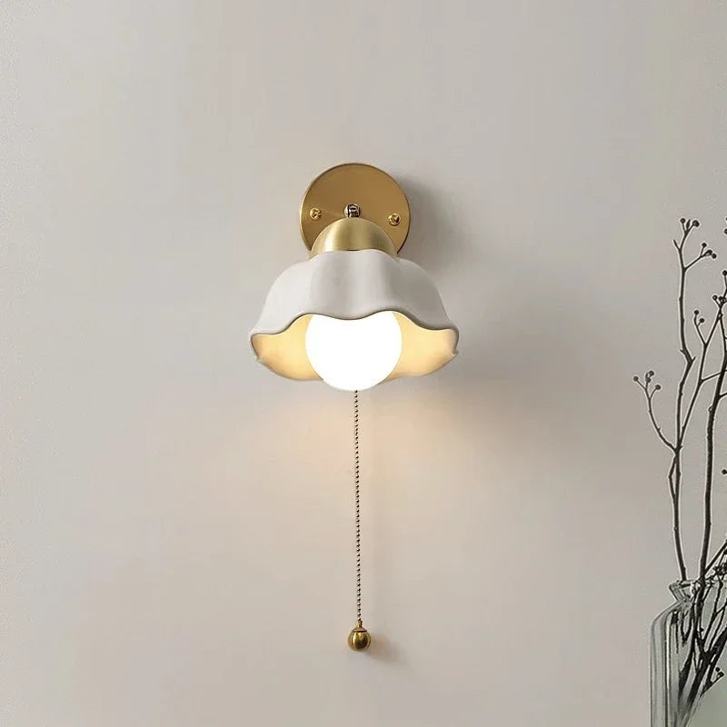 Petaline | Wavy Shade Pull-Chain Wall Light