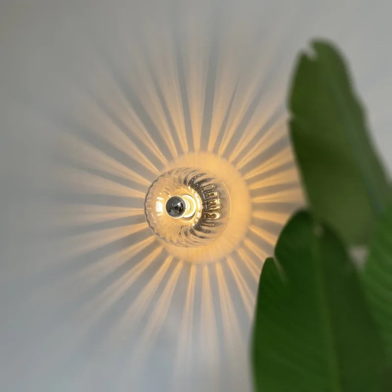 Cadenza | Ribbed Glass Ceiling Light Fixture