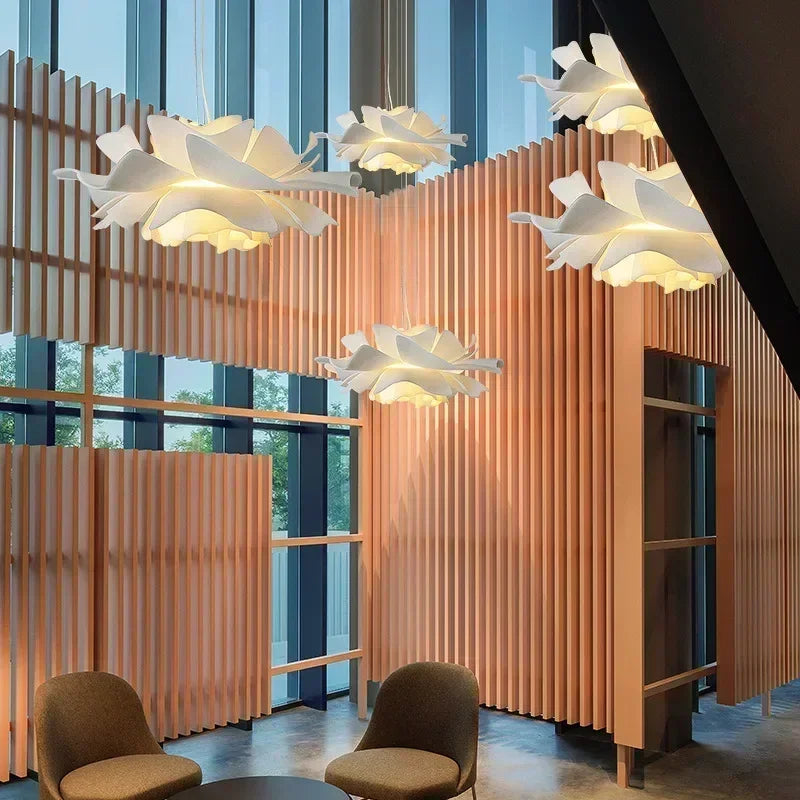 Florabelle | White Lotus Flower Pendant Light
