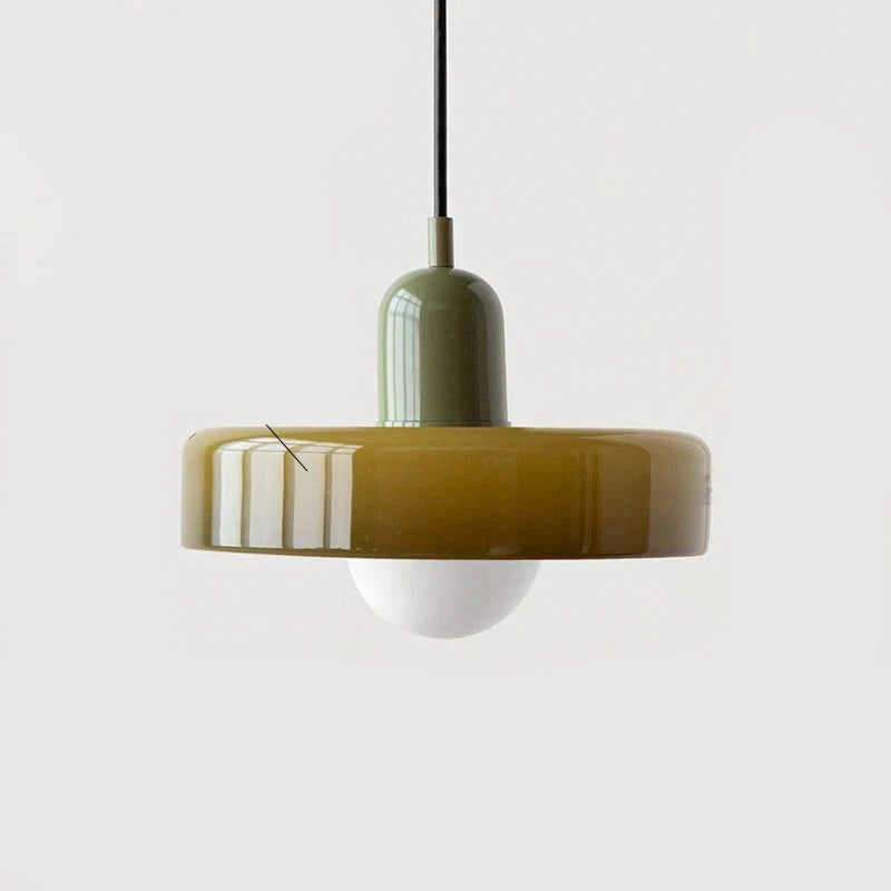 Lucienne | Glass Pendant Light with Coloured Shade