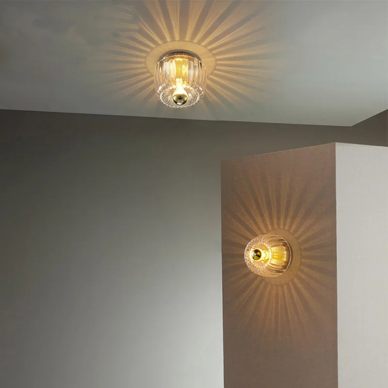 Cadenza | Ribbed Glass Ceiling Light Fixture