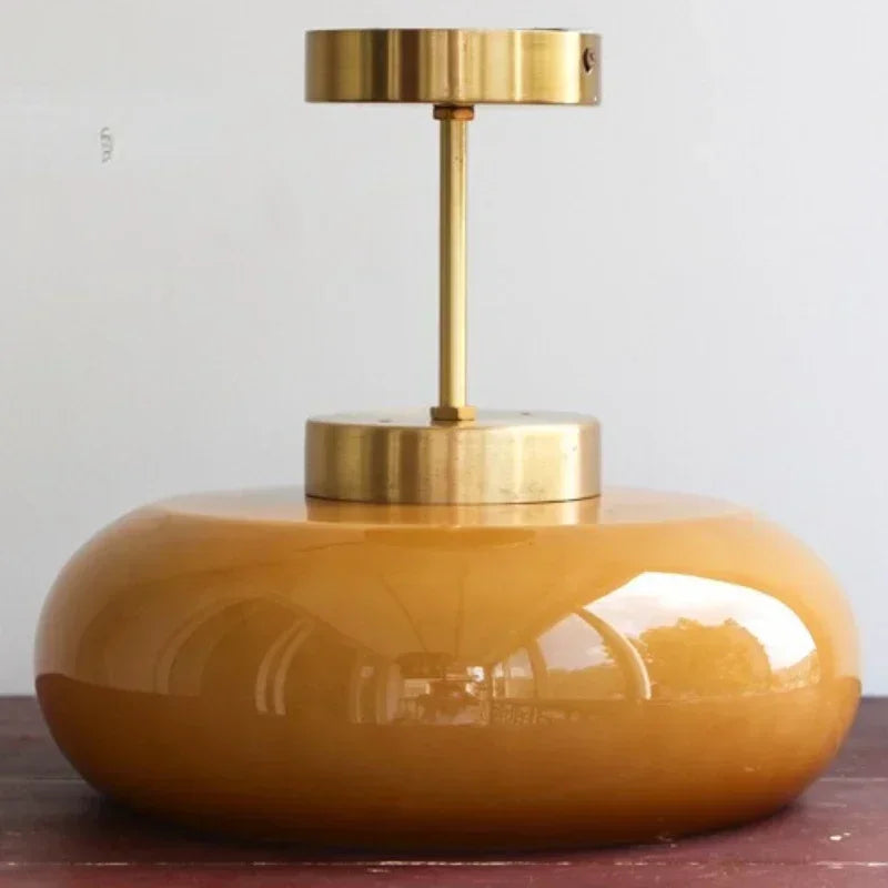 Ambrose | Vintage Semi-Flush Ceiling Light with Glass Dome Shade