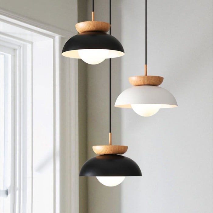 Orinoco | Wood and Metal Globe Pendant Light