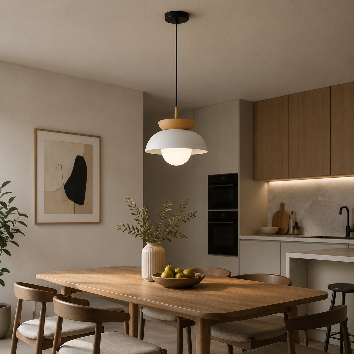 Orinoco | Wood and Metal Globe Pendant Light