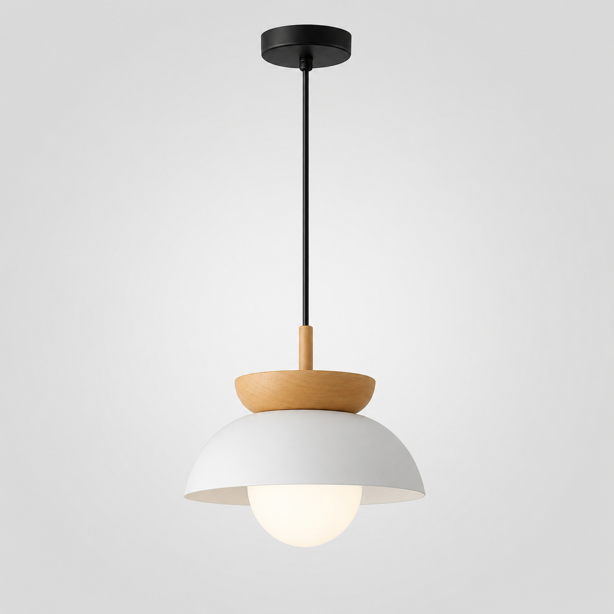 Orinoco | Wood and Metal Globe Pendant Light