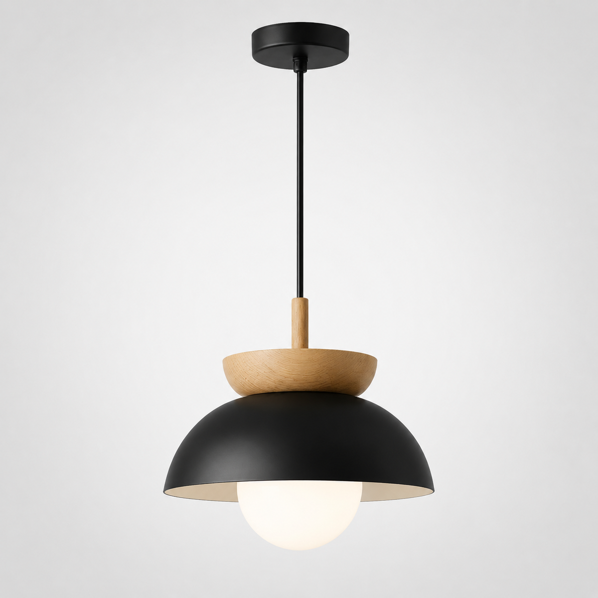 Orinoco | Wood and Metal Globe Pendant Light