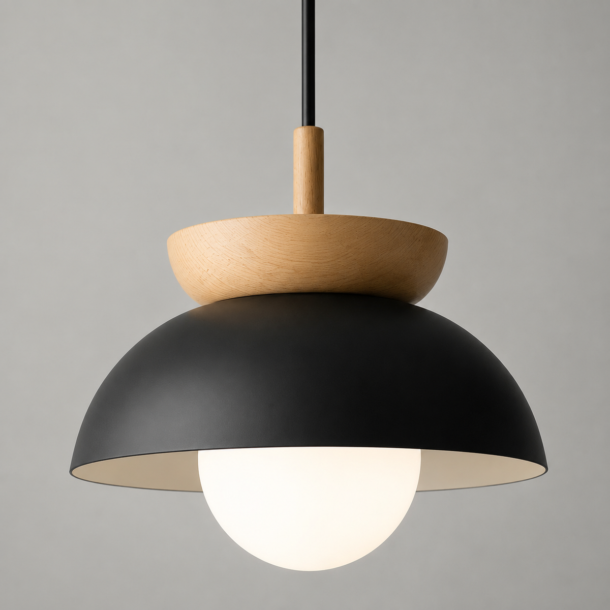 Orinoco | Wood and Metal Globe Pendant Light