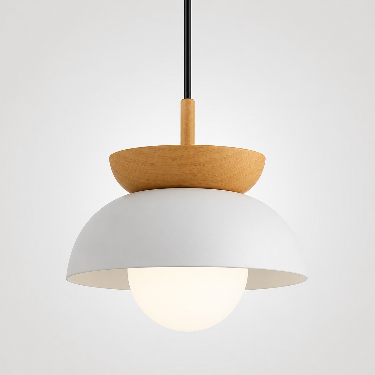Orinoco | Wood and Metal Globe Pendant Light