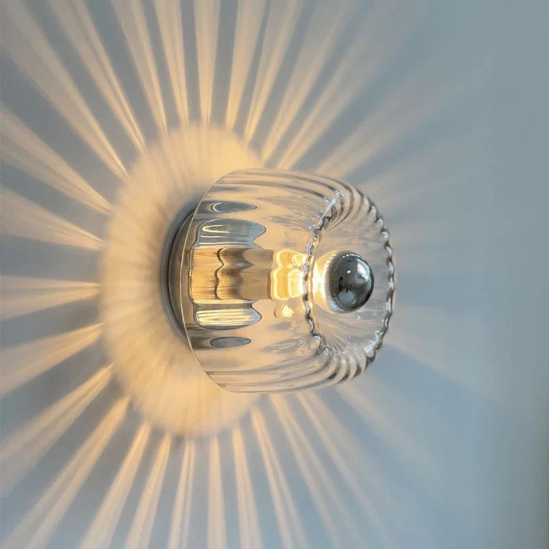 Cadenza | Ribbed Glass Ceiling Light Fixture