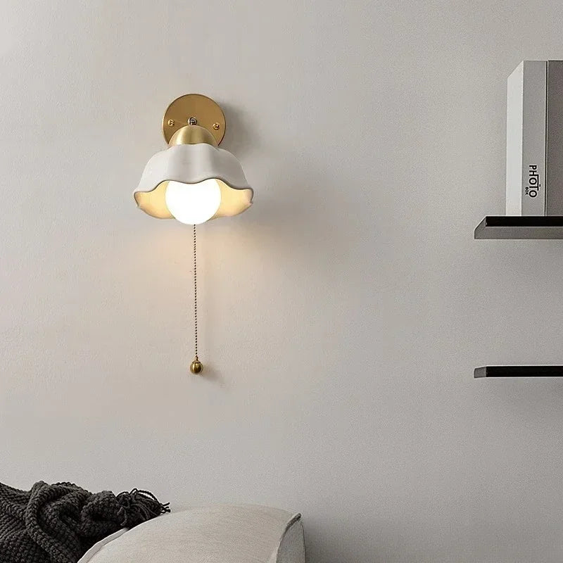 Petaline | Wavy Shade Pull-Chain Wall Light