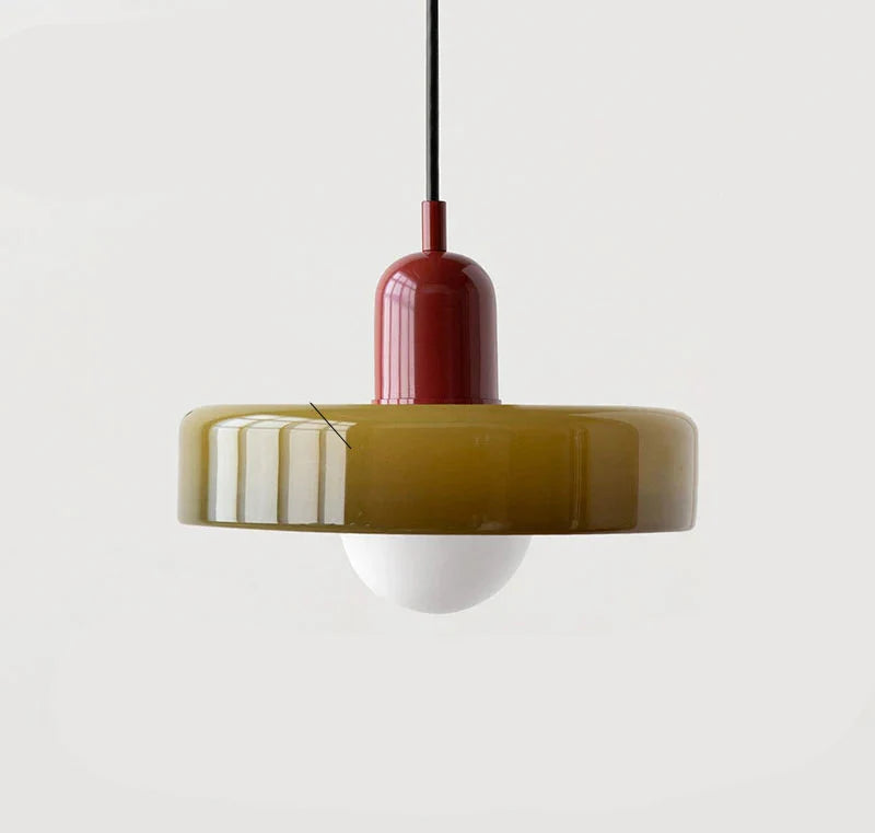 Lucienne | Glass Pendant Light with Coloured Shade