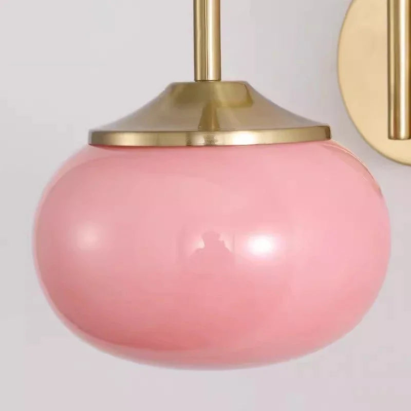 Peyton | Pink Globe Glass Wall Light