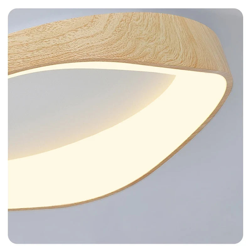 Foxwell | Scandinavian Flush Mount Ceiling Light with Wood Finish