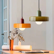 Lucienne | Glass Pendant Light with Coloured Shade