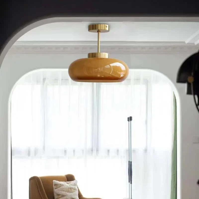 Ambrose | Vintage Semi-Flush Ceiling Light with Glass Dome Shade