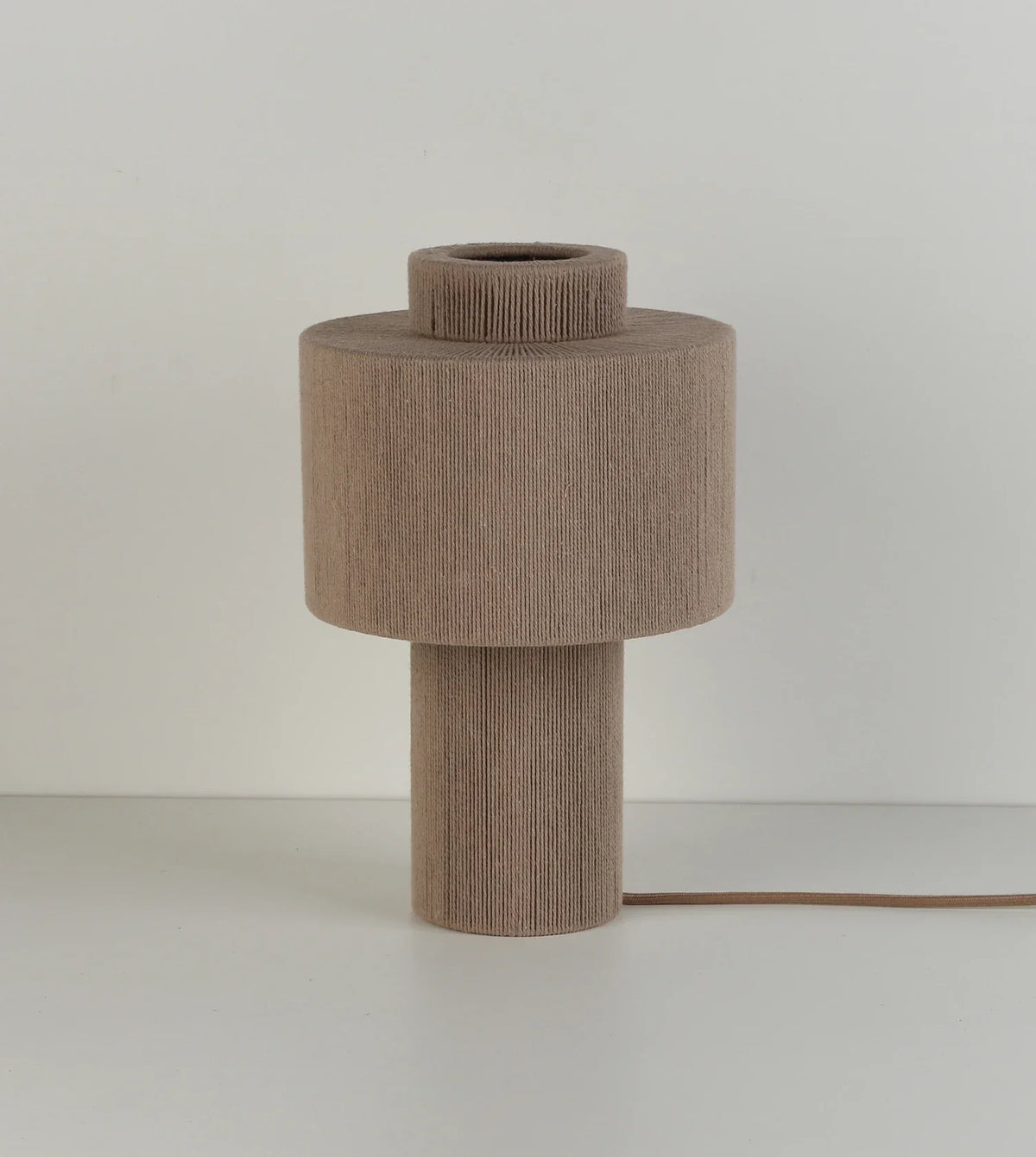 Rhoswen | Sculptural Cotton Table Lamp with Tiered Shade