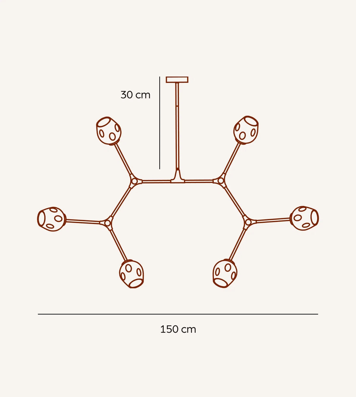Prismara | Six-Light Ceiling Pendant with Smoked Glass Shades