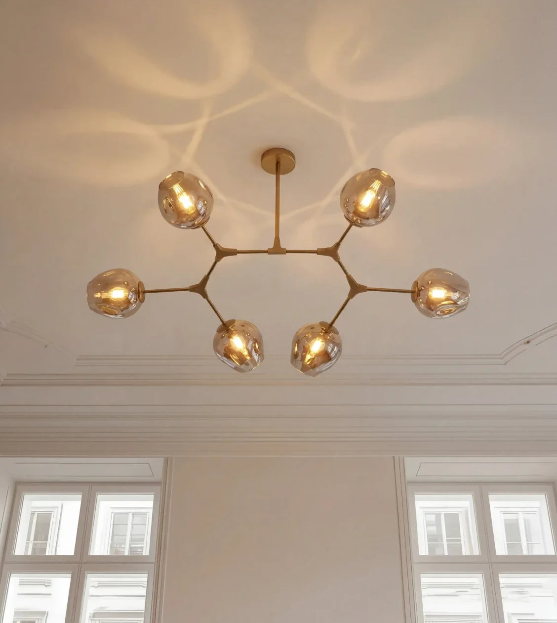 Prismara | Six-Light Ceiling Pendant with Smoked Glass Shades