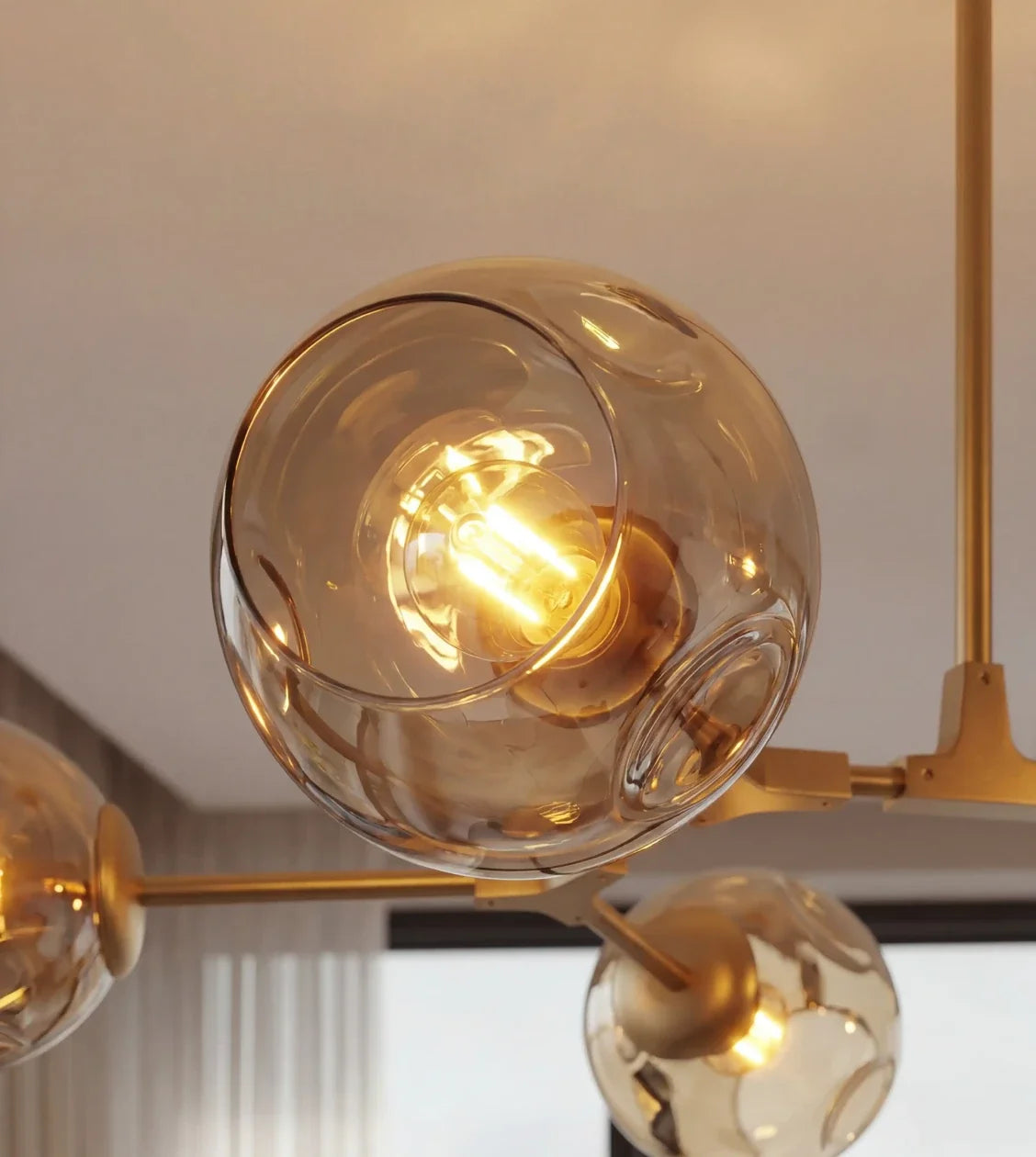Prismara | Six-Light Ceiling Pendant with Smoked Glass Shades