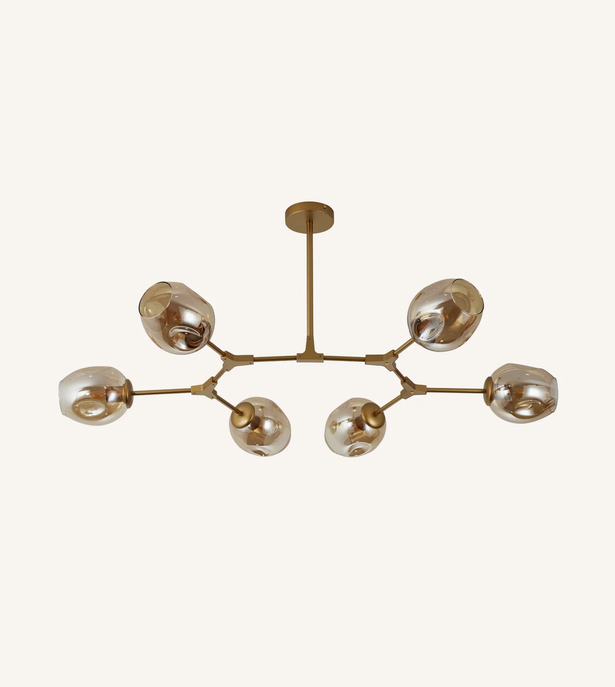 Prismara | Six-Light Ceiling Pendant with Smoked Glass Shades